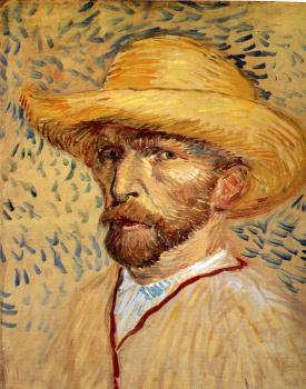 Vincent Van Gogh : Self-portrait with straw hat IV